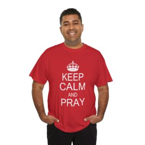 Keep Calm and Pray (White) - Unisex Heavy Cotton TShirt